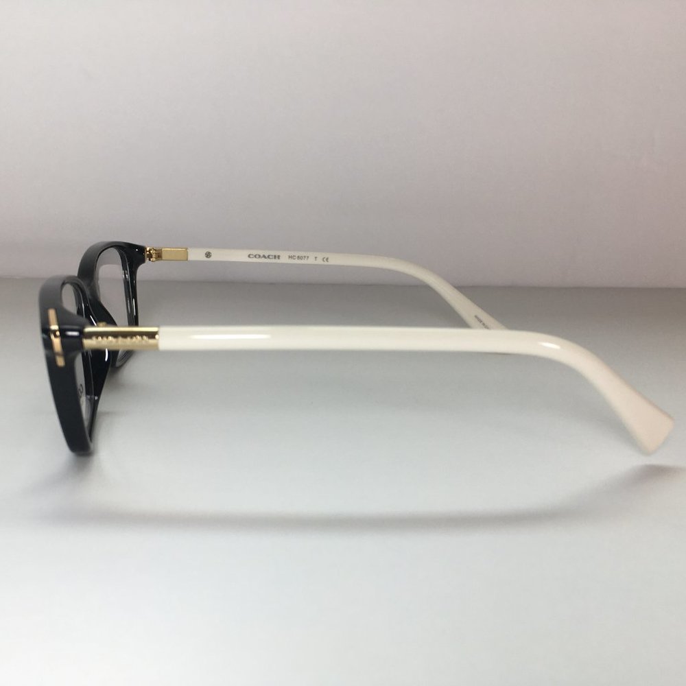 Coach Rectangle Black Ivory Eyeglasses Frames NWOT - Picture 3 of 8